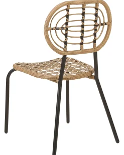 Sæt af 4 havestole PRATELLO PE-rattan Naturlig