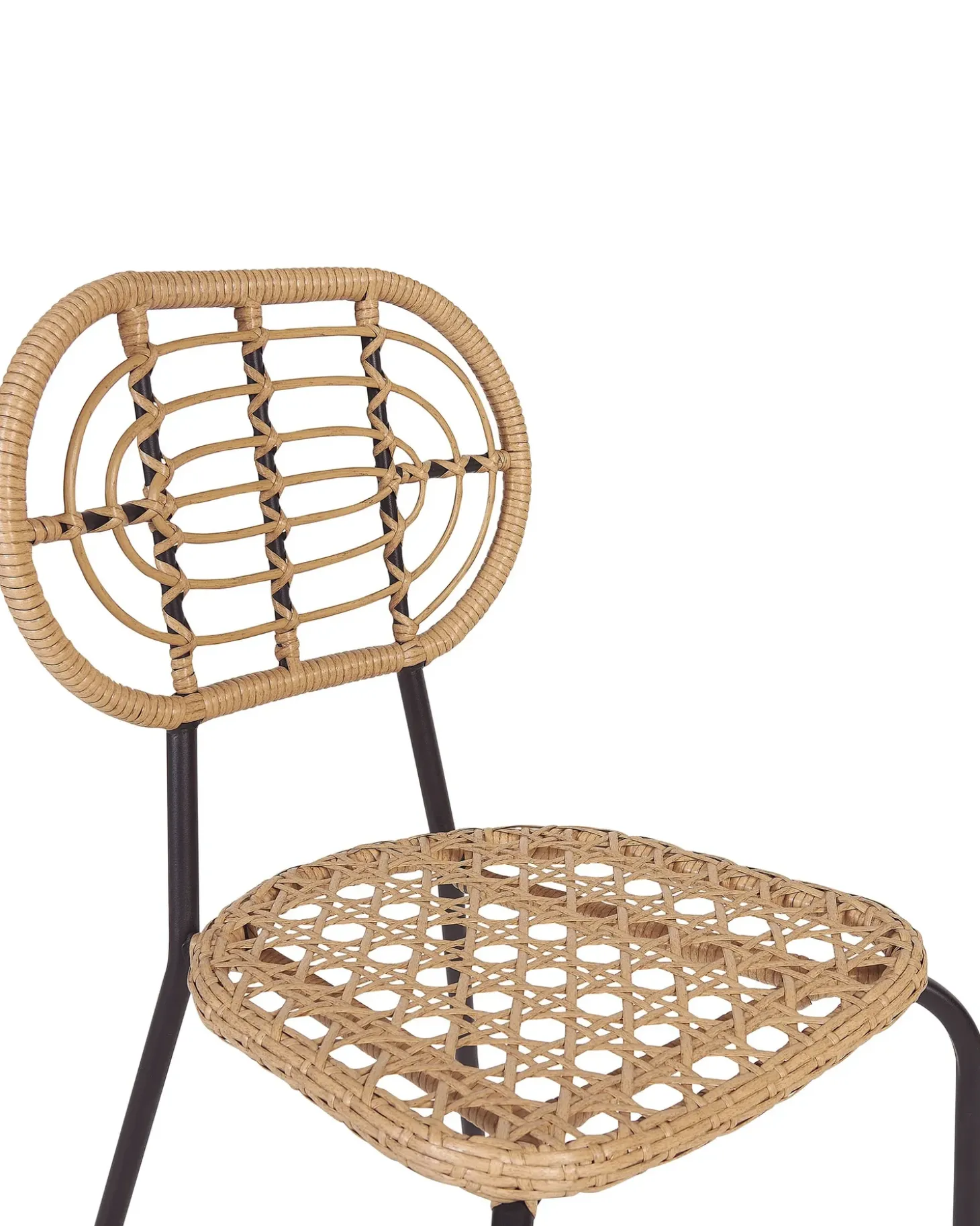 Sæt af 4 havestole PRATELLO PE-rattan Naturlig