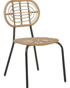 Sæt af 4 havestole PRATELLO PE-rattan Naturlig