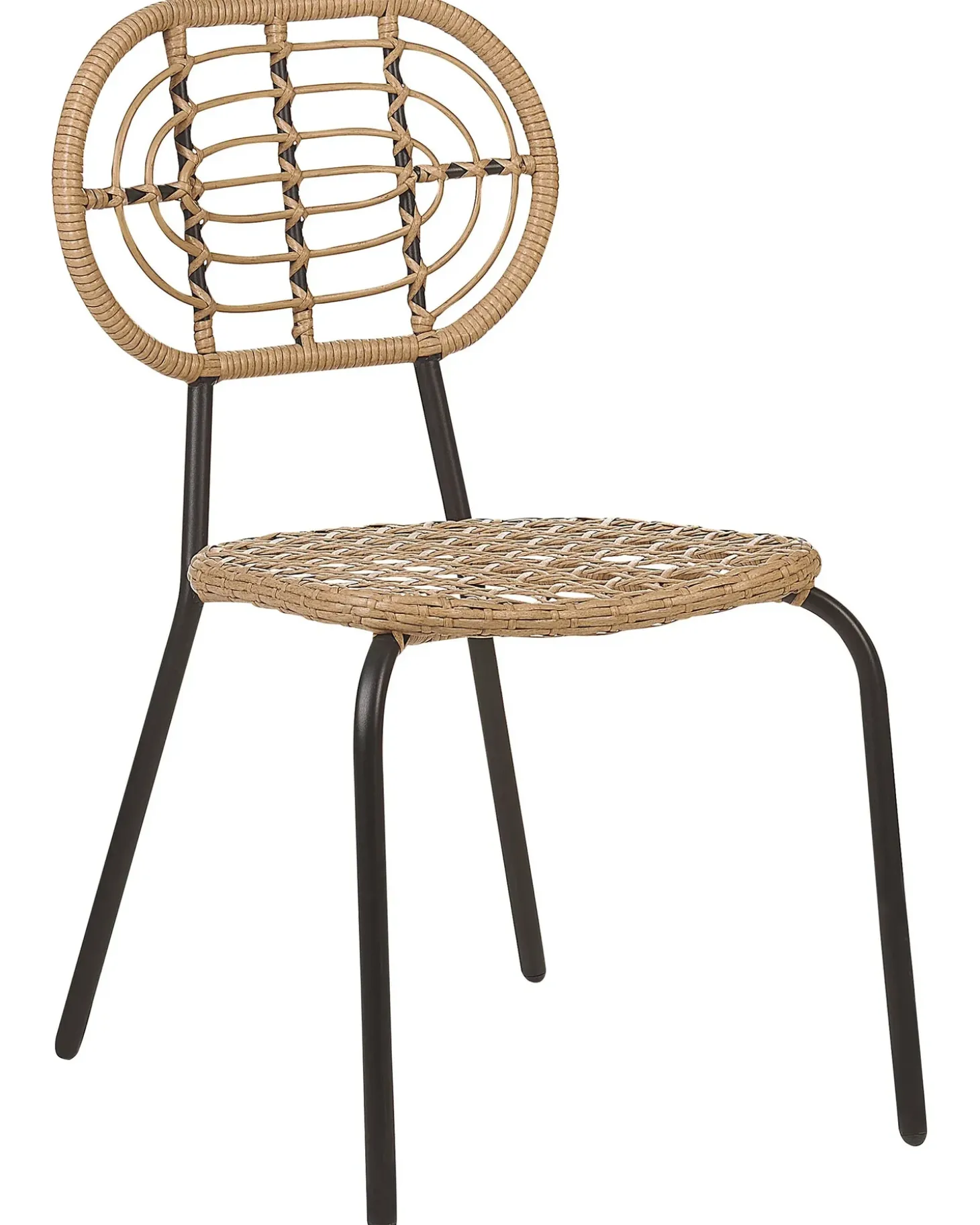 Sæt af 4 havestole PRATELLO PE-rattan Naturlig