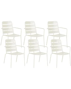 Sæt af 6 havestole TERENZO Metal Lys Beige