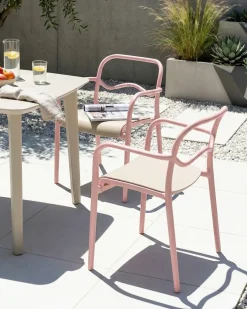 Sæt af 2 havestole THASOS Syntetisk materiale Pastellrosa
