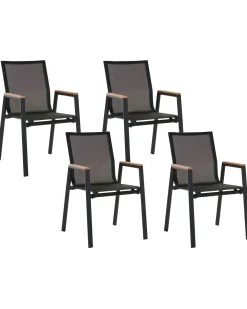 Sæt af 4 havestole TIANO Metal Sort