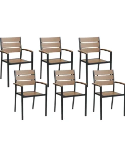 Sæt af 6 havestole VERNIO Brun/sort