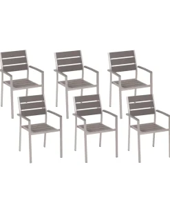 Sæt af 6 havestole VERNIO Grå