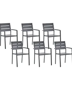 Sæt af 6 havestole VERNIO Sort