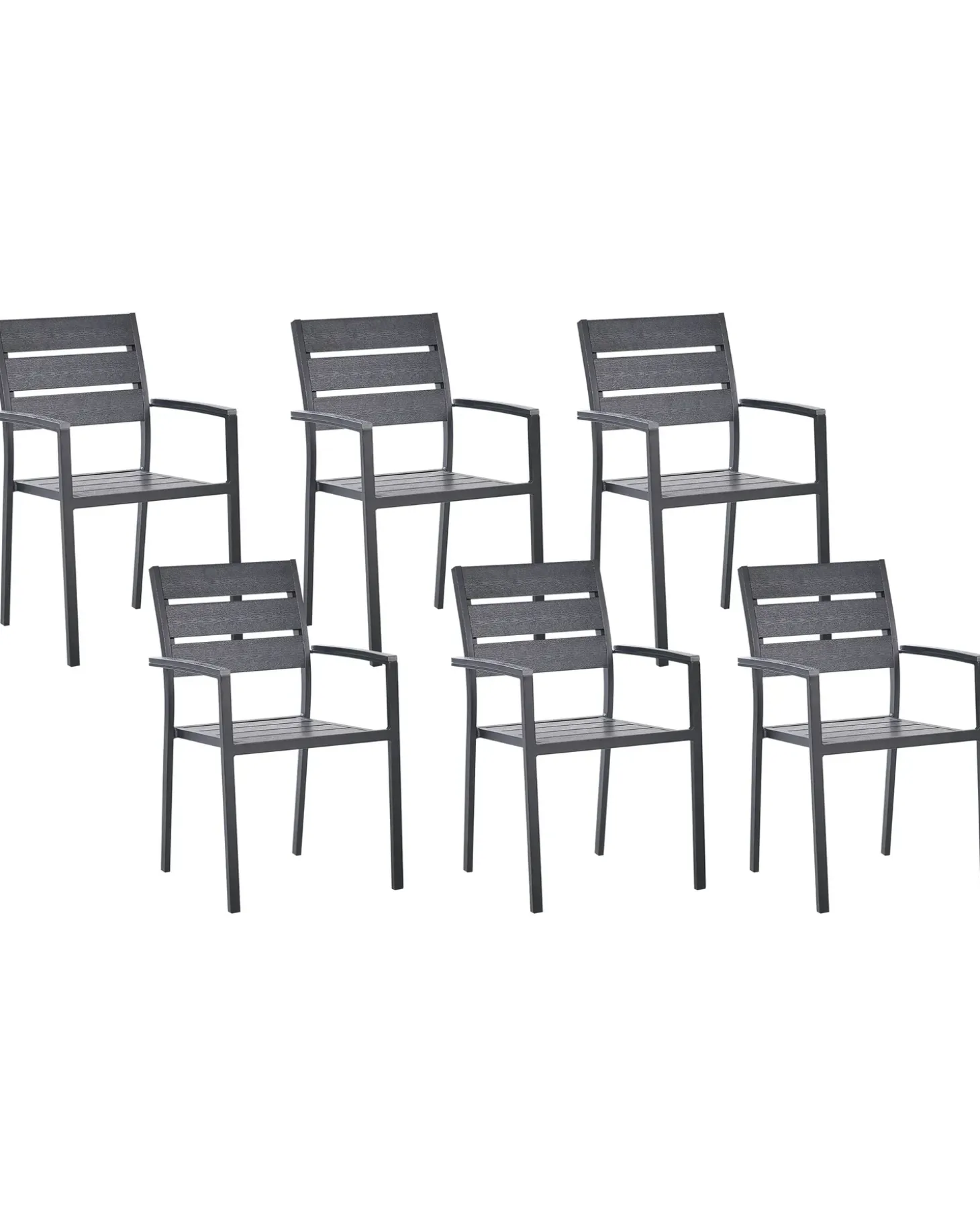 Sæt af 6 havestole VERNIO Sort