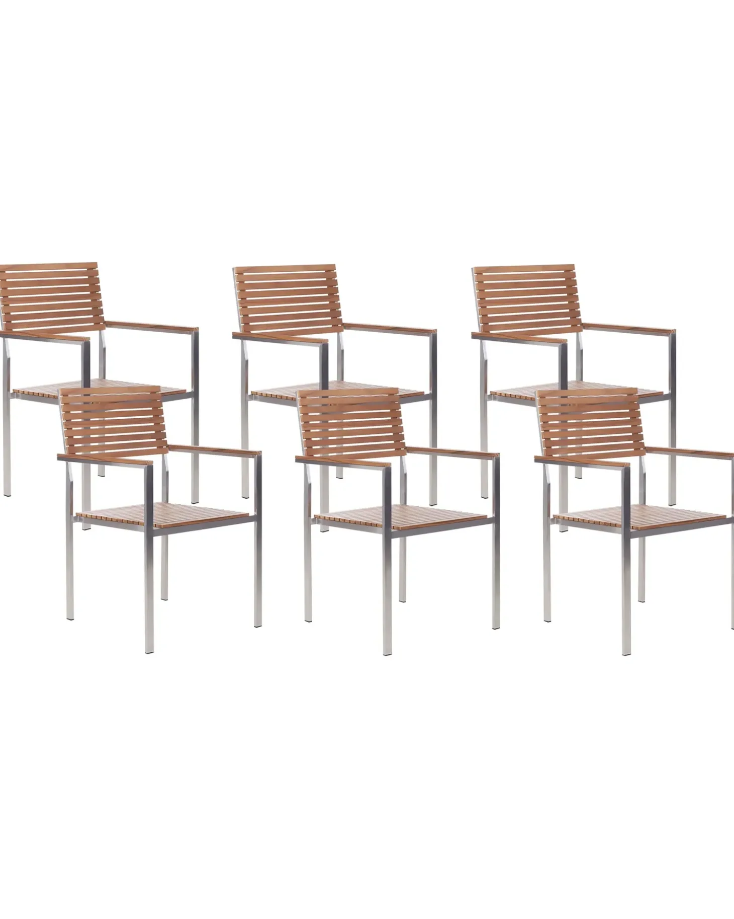 Sæt af 6 havestole VIAREGGIO Certificeret teaktræ Brun