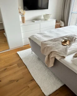 Sæt af 4 håndklæder AREORA Bomuld Beige