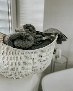 Sæt af 4 håndklæder ATAI Bomuld Grå