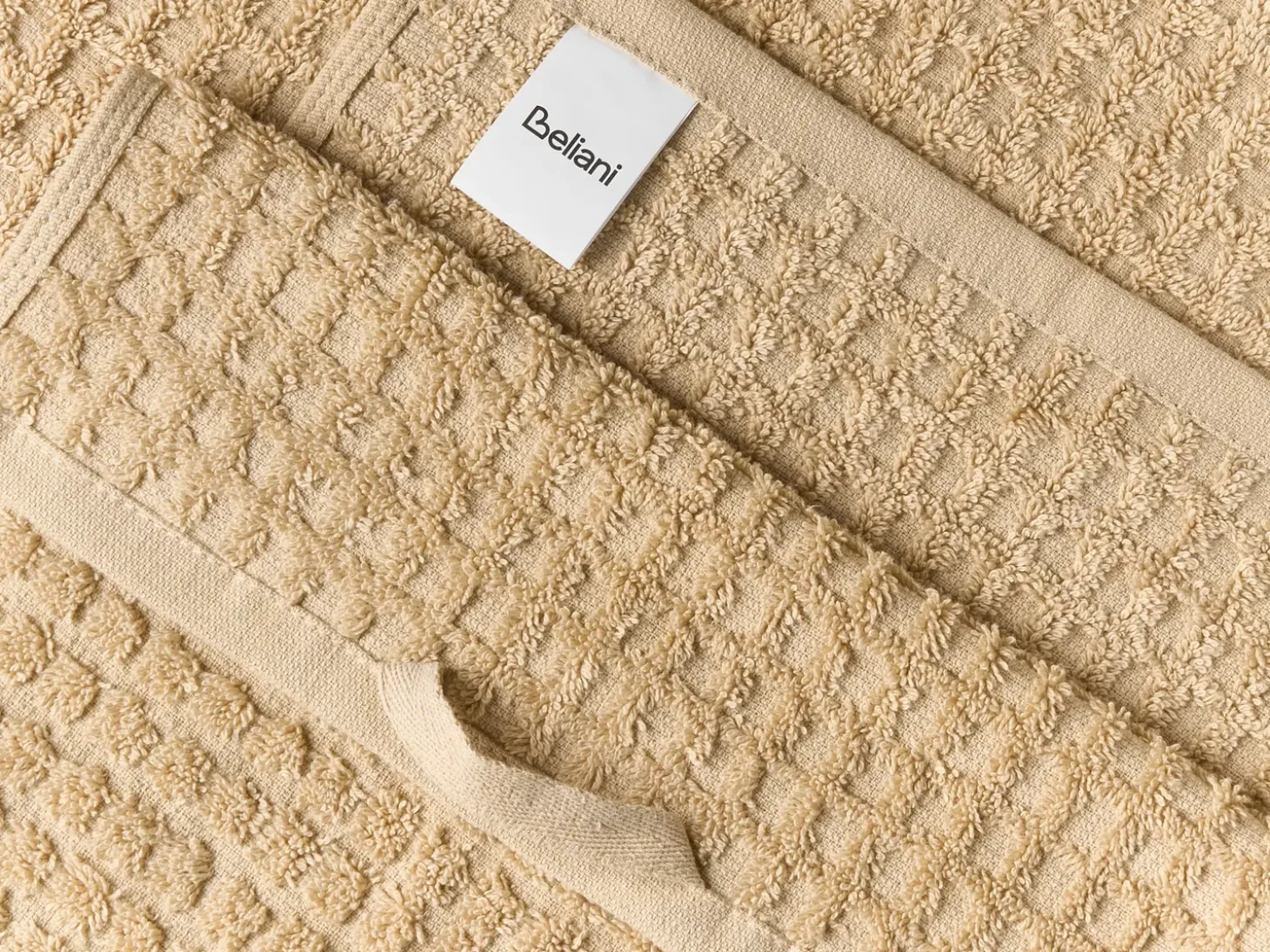 Sæt af 11 håndklæder ATAI Bomuld Sand Beige