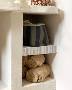 Sæt af 9 håndklæder ATAI Bomuld Sand Beige