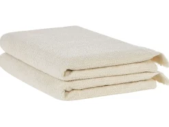 Sæt af 2 håndklæder ATIU Bomuldsfrotté Beige