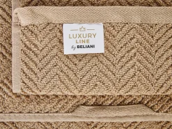 Sæt af 2 håndklæder MITIARO Bomuldsfrotté Sand Beige