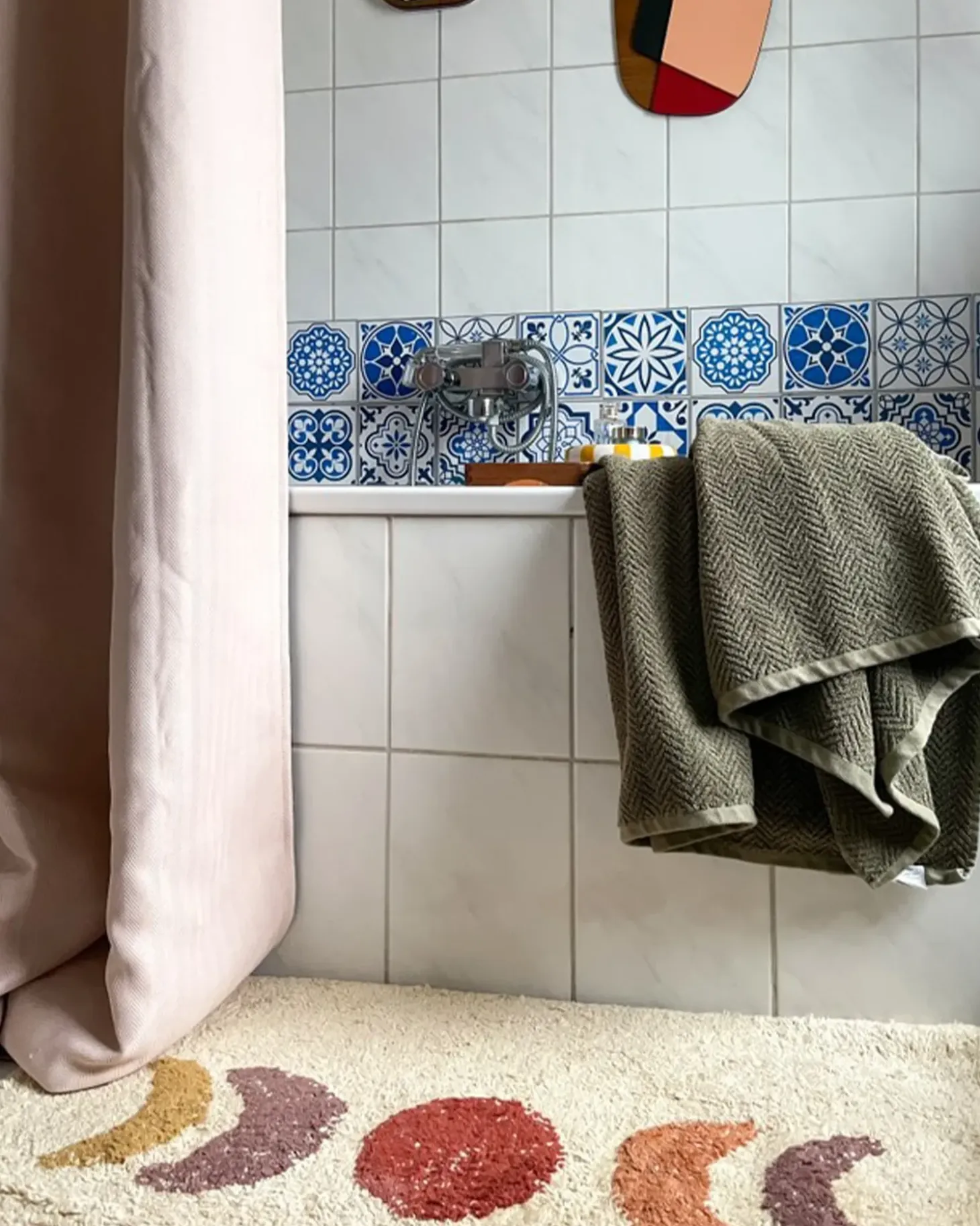 Sæt af 2 håndklæder MITIARO Bomuldsfrotté Olivengrøn