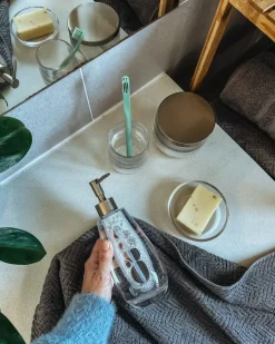 Sæt af 2 håndklæder MITIARO Bomuldsfrotté Grå