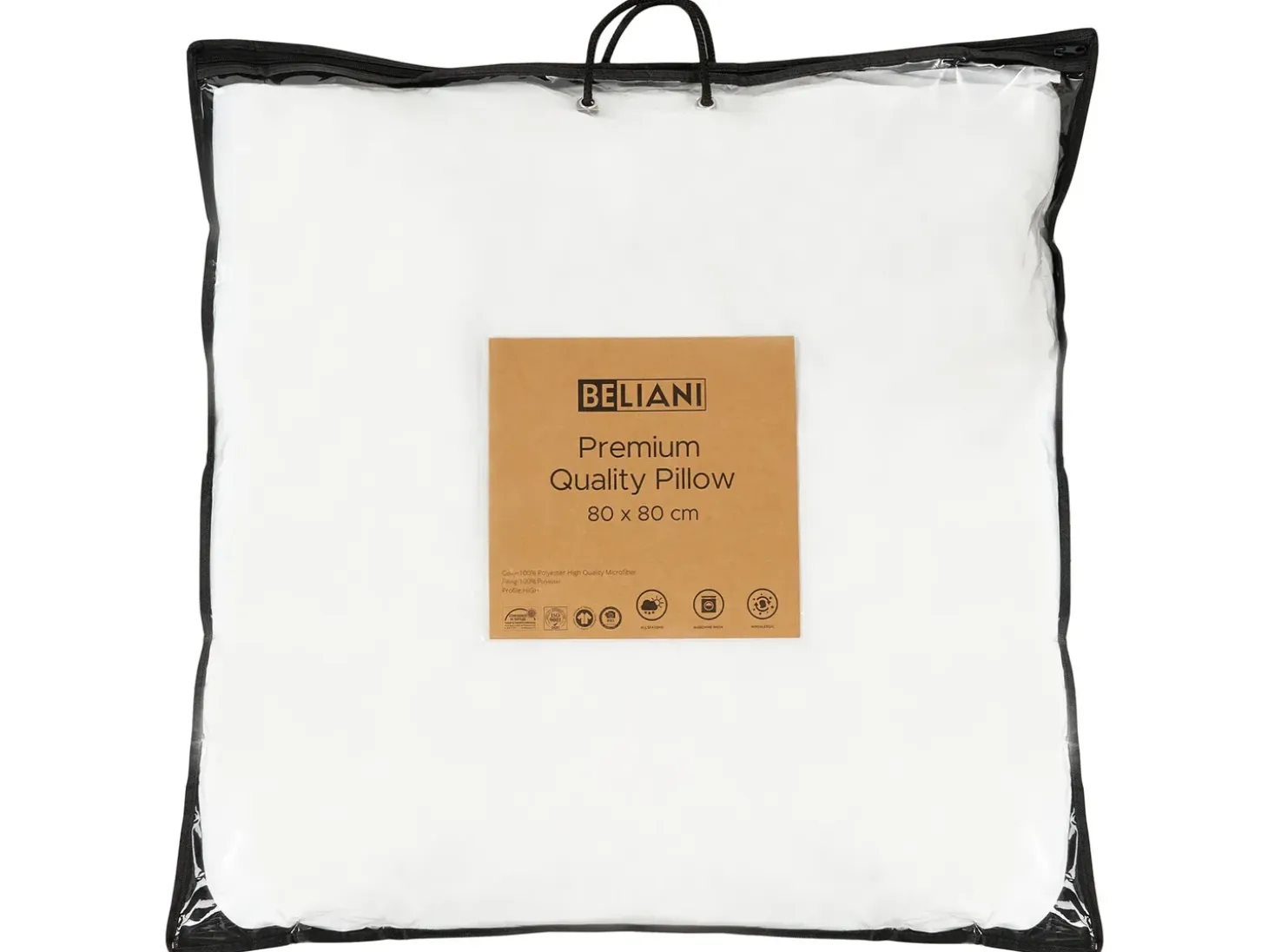 Sæt af 2 hovedpuder ERRIGAL Høj Microfiber 80 x 80 cm Hvid
