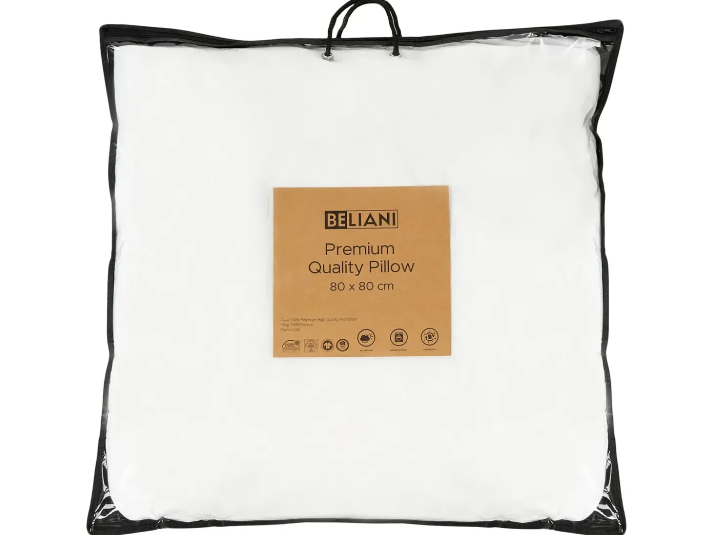 Sæt af 2 hovedpuder ERRIGAL Lav Microfiber 80 x 80 cm Hvid