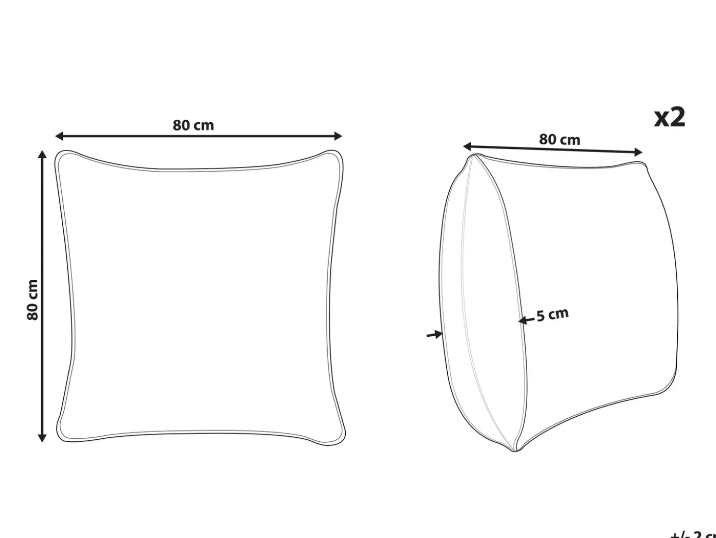 Sæt af 2 hovedpuder ERRIGAL Lav Microfiber 80 x 80 cm Hvid