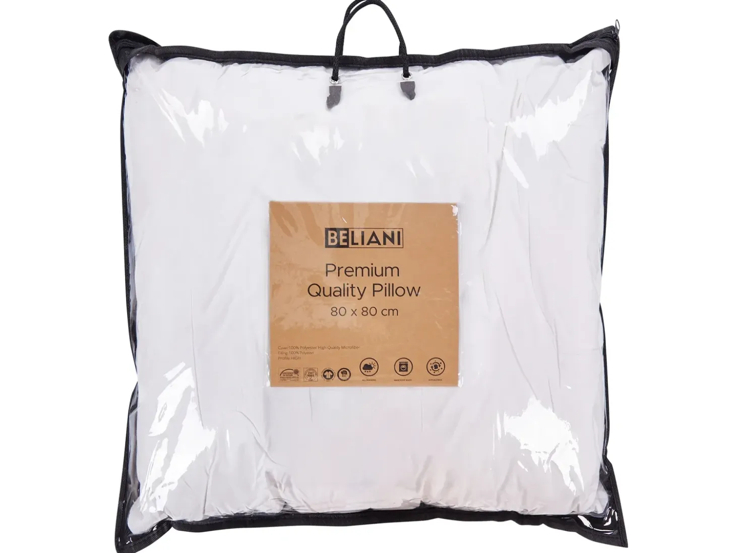 Sæt af 2 hovedpuder PELISTER Lav Microfiber 80 x 80 cm Hvid