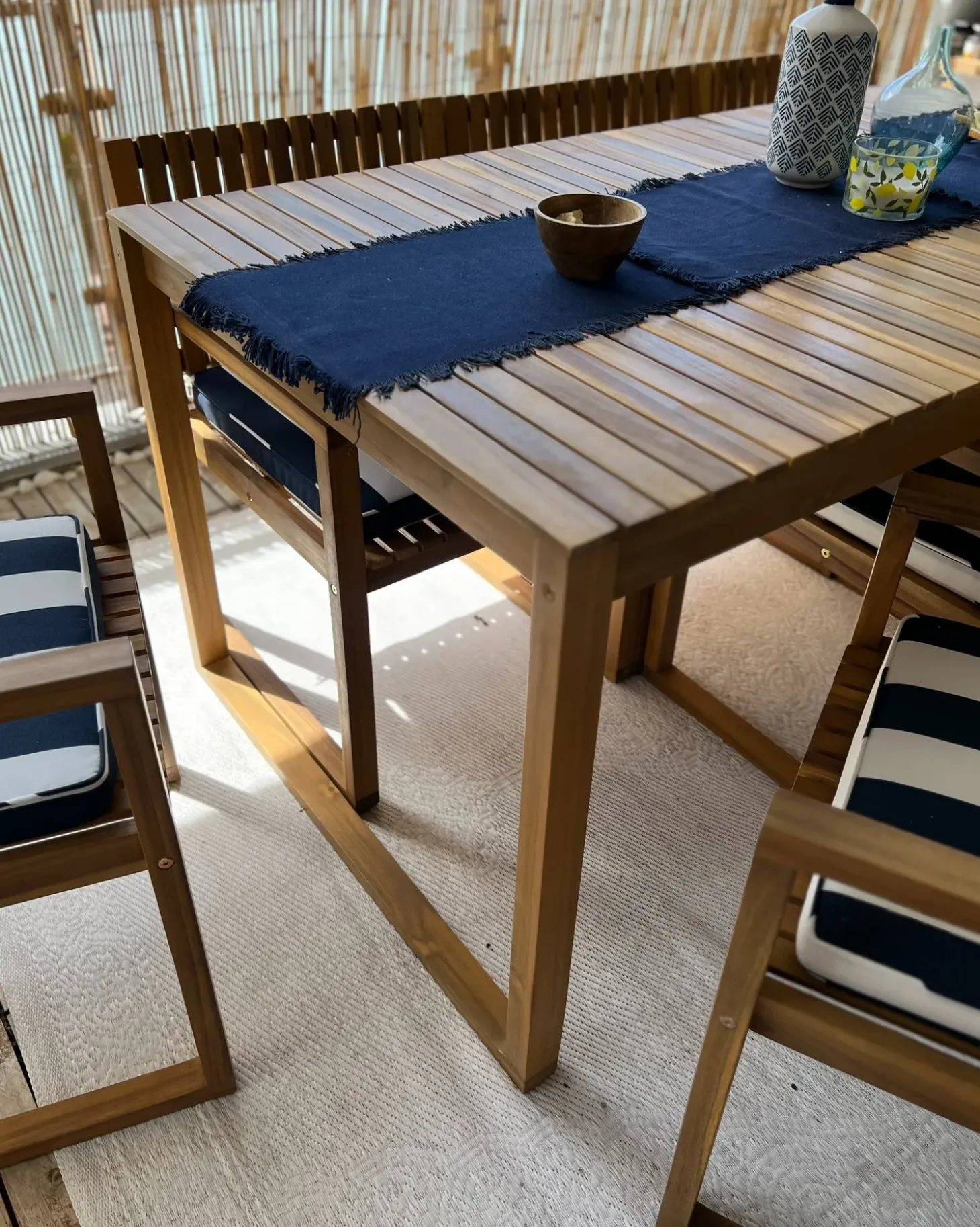 Sæt af 8 hynder til havestol SASSARI 46 x 46 cm Navy Blå
