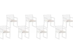 Sæt af 8 hynder til havestol SASSARI PREMIUM 46 x 46 cm Lys Beige