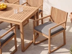 Sæt af 8 hynder til havestol SASSARI PREMIUM 46 x 46 cm Grå melange