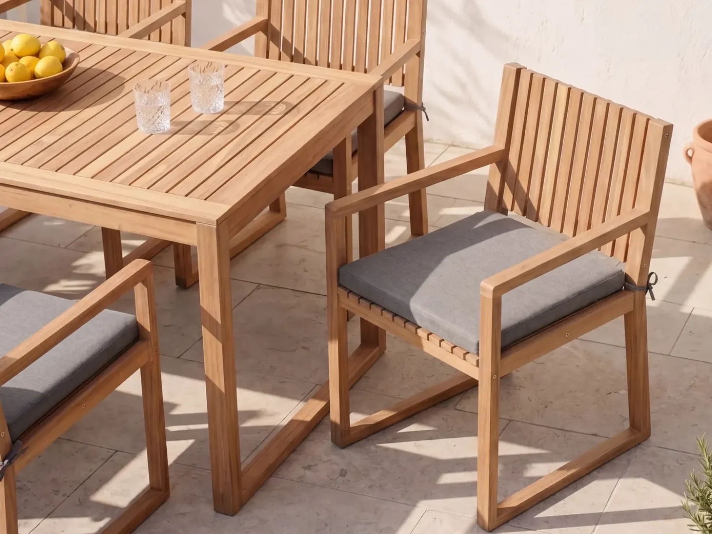 Sæt af 8 hynder til havestol SASSARI PREMIUM 46 x 46 cm Grå melange