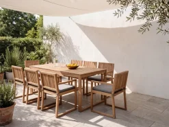 Sæt af 8 hynder til havestol SASSARI PREMIUM 46 x 46 cm Grå melange