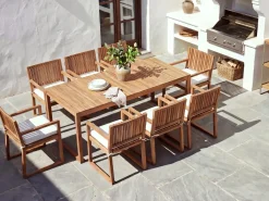Sæt af 8 hynder til havestol SASSARI PREMIUM 46 x 46 cm Cremehvid