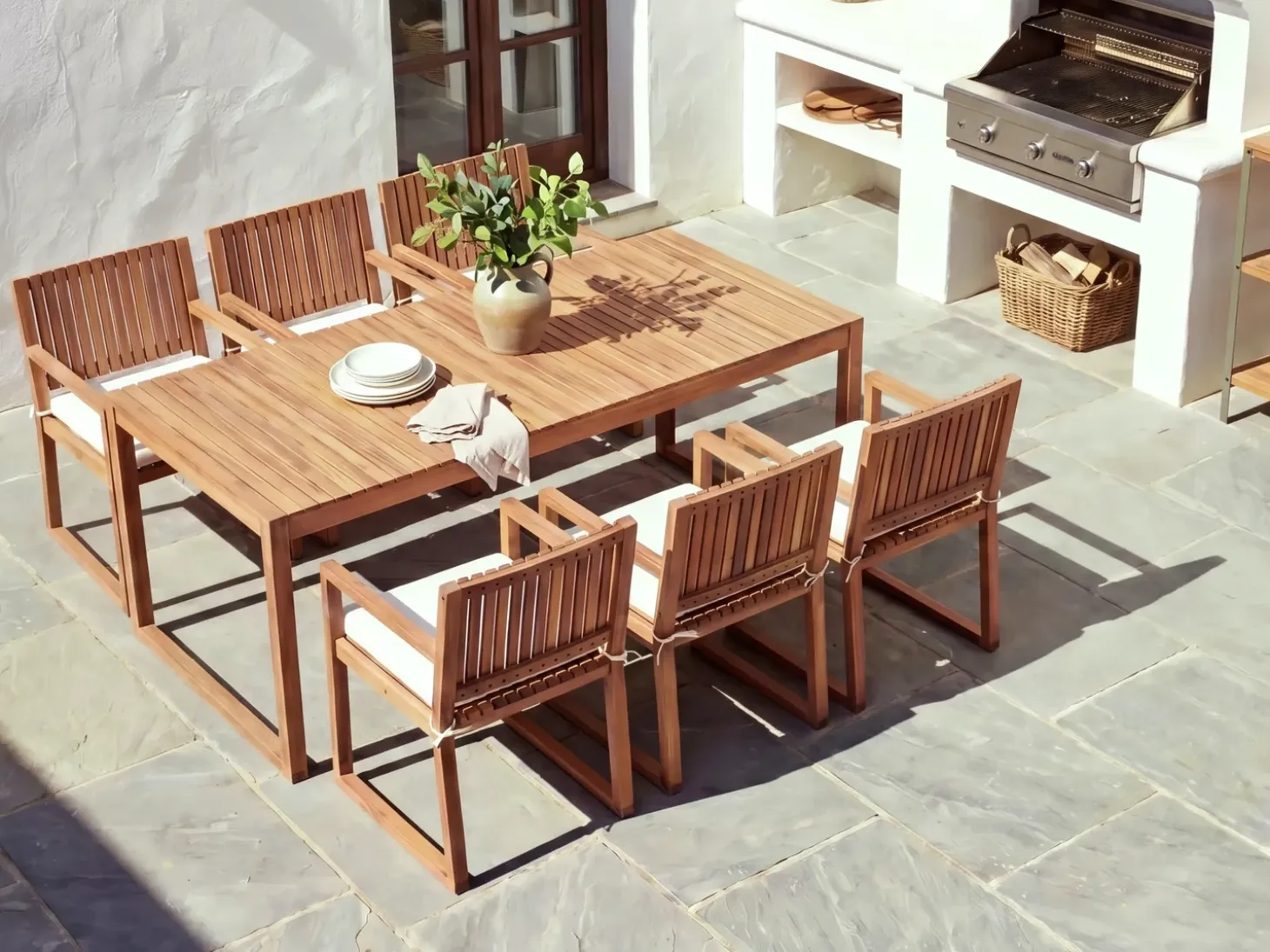 Sæt af 2 hynder til stol SASSARI PREMIUM 46 x 46 cm Cremehvid