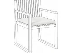 Sæt af 2 hynder til stol SASSARI PREMIUM 46 x 46 cm Cremehvid