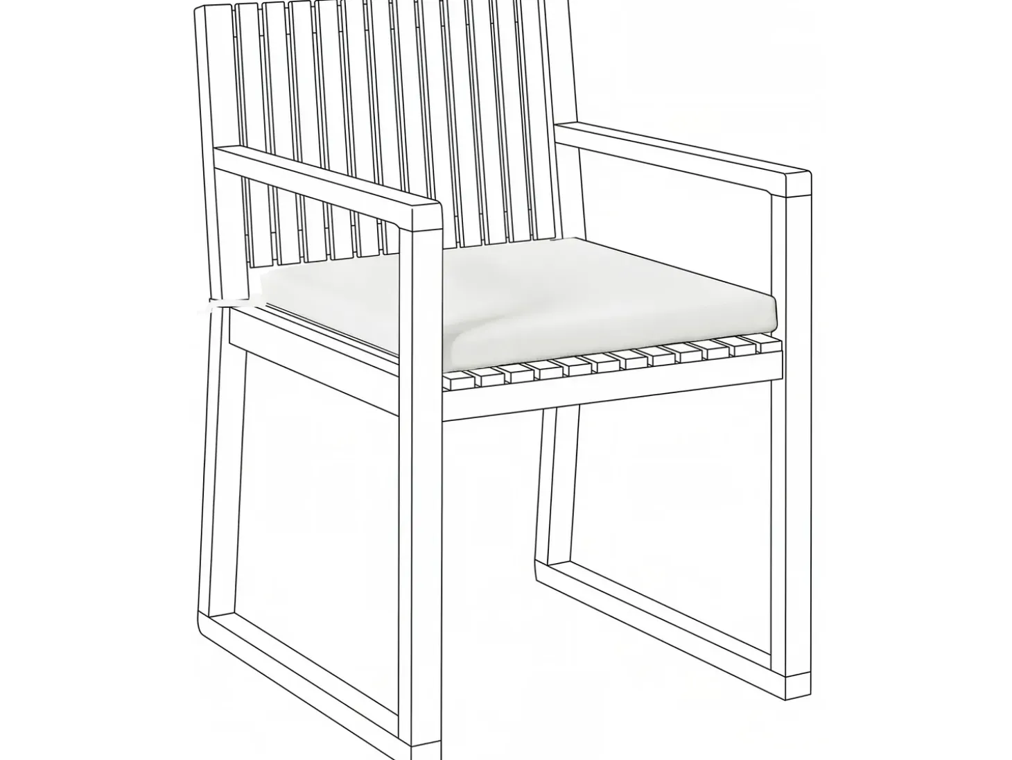 Sæt af 2 hynder til stol SASSARI PREMIUM 46 x 46 cm Cremehvid