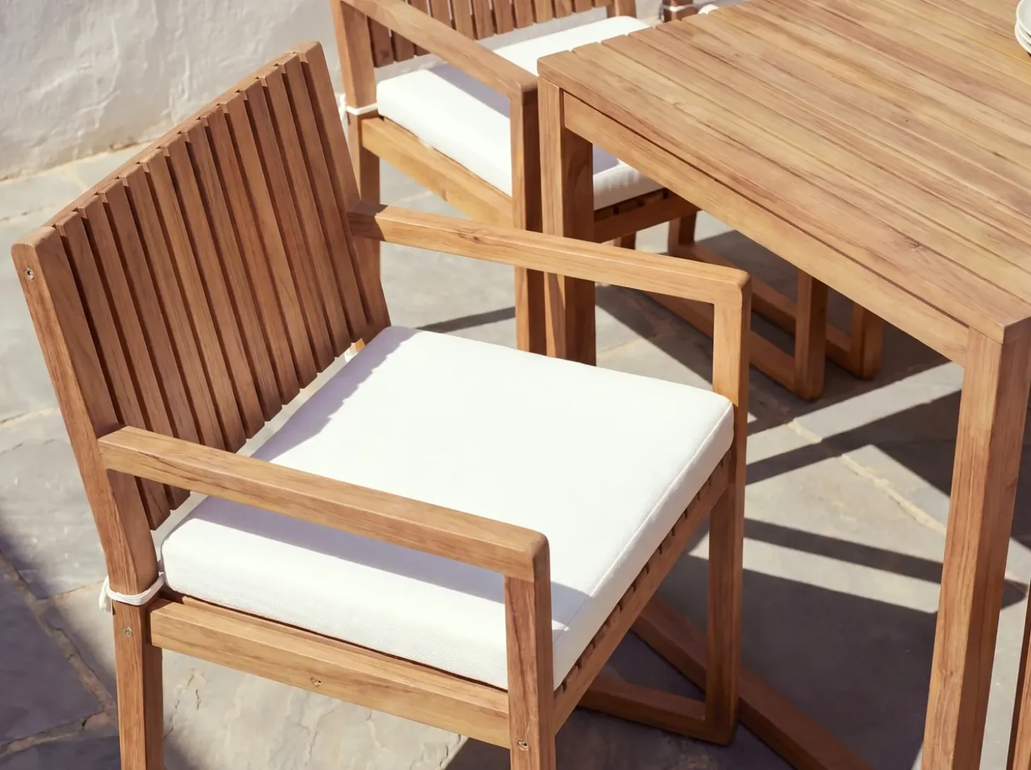 Sæt af 2 hynder til stol SASSARI PREMIUM 46 x 46 cm Cremehvid
