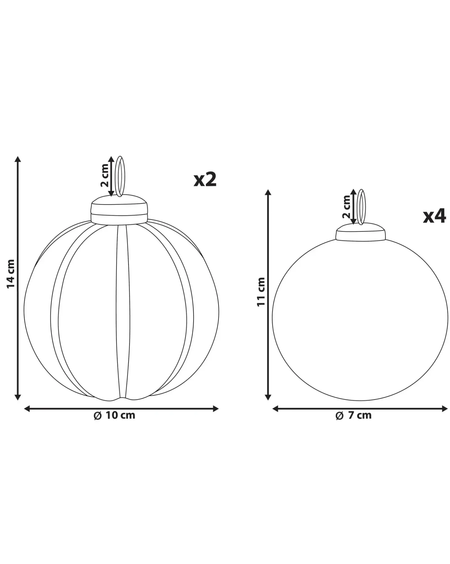 Sæt af 6 julekugler ARGENTIN Glas Sølv