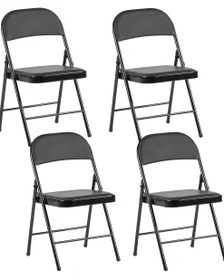 Sæt af 4 klapstole SHASTA Metal Sort