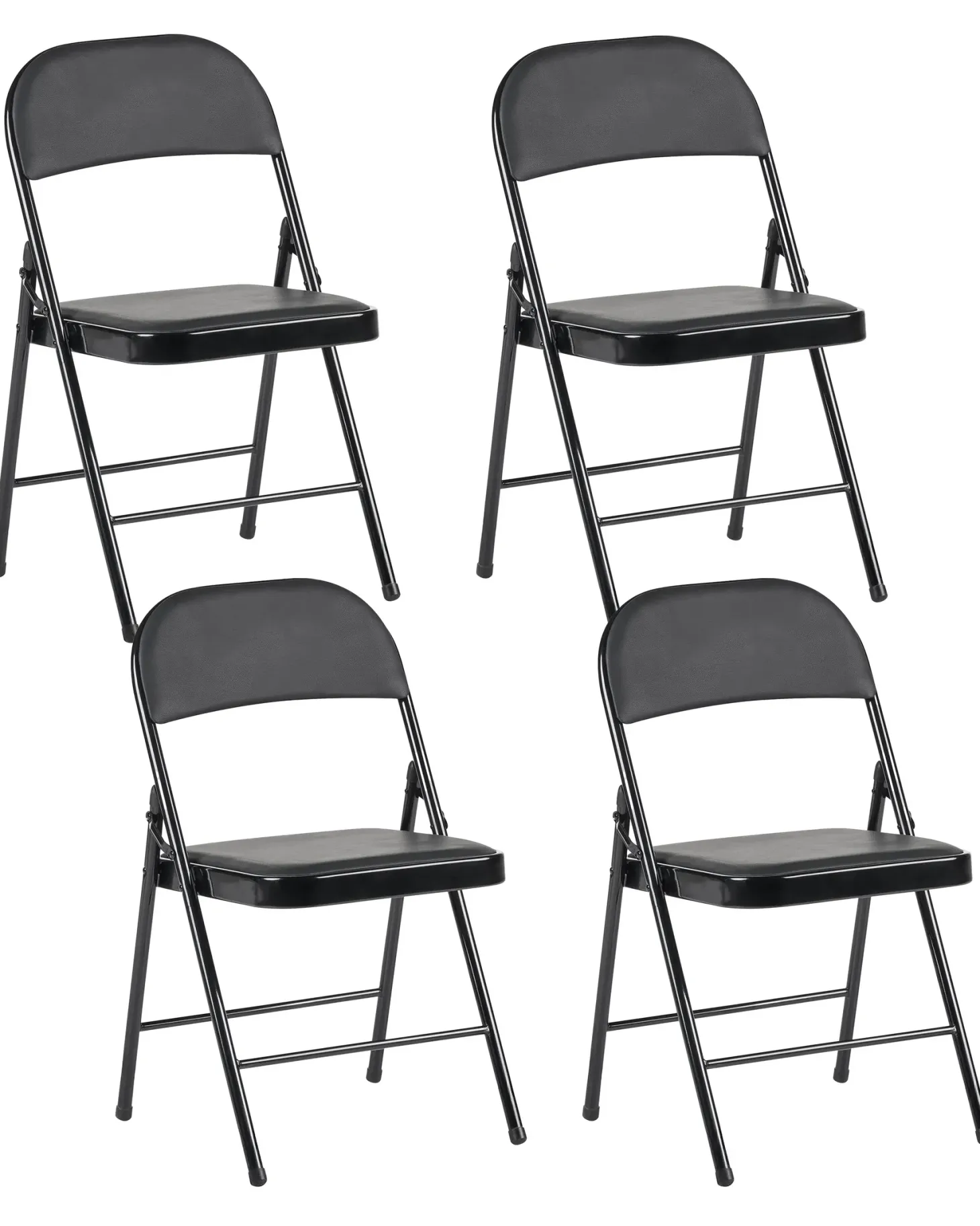 Sæt af 4 klapstole SHASTA Metal Sort