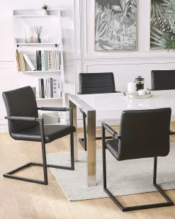 Sæt af 2 konferencestole BUFORD Kunstlæder Sort