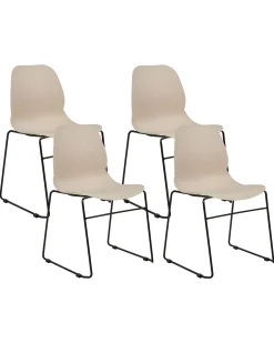 Sæt af 4 konferencestole PANORA Beige