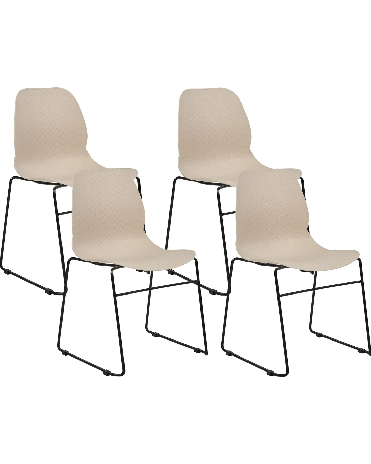Sæt af 4 konferencestole PANORA Beige