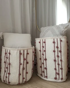 Sæt af 2 kurve KHEL Bomuld Beige