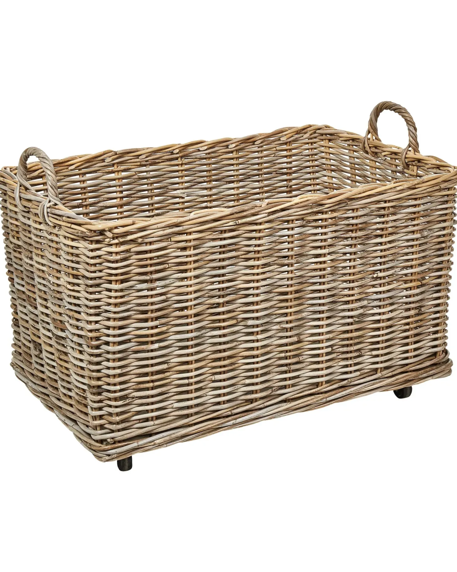 Sæt af 2 kurve KITIM med hjul Rattan Naturlig