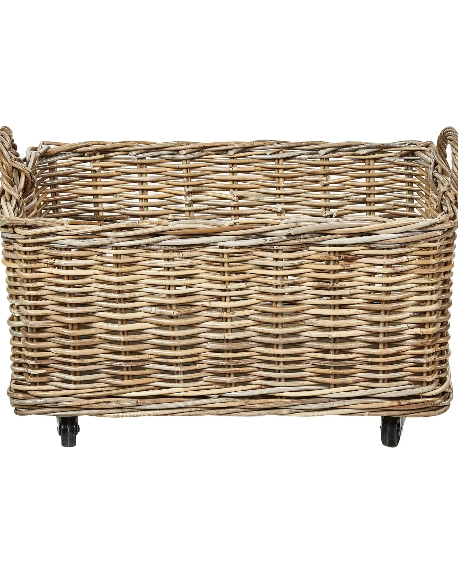 Sæt af 2 kurve KITIM med hjul Rattan Naturlig