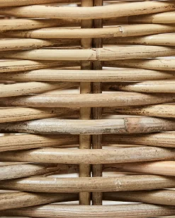 Sæt af 2 kurve KITIM med hjul Rattan Naturlig