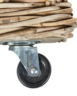 Sæt af 2 kurve KITIM med hjul Rattan Naturlig