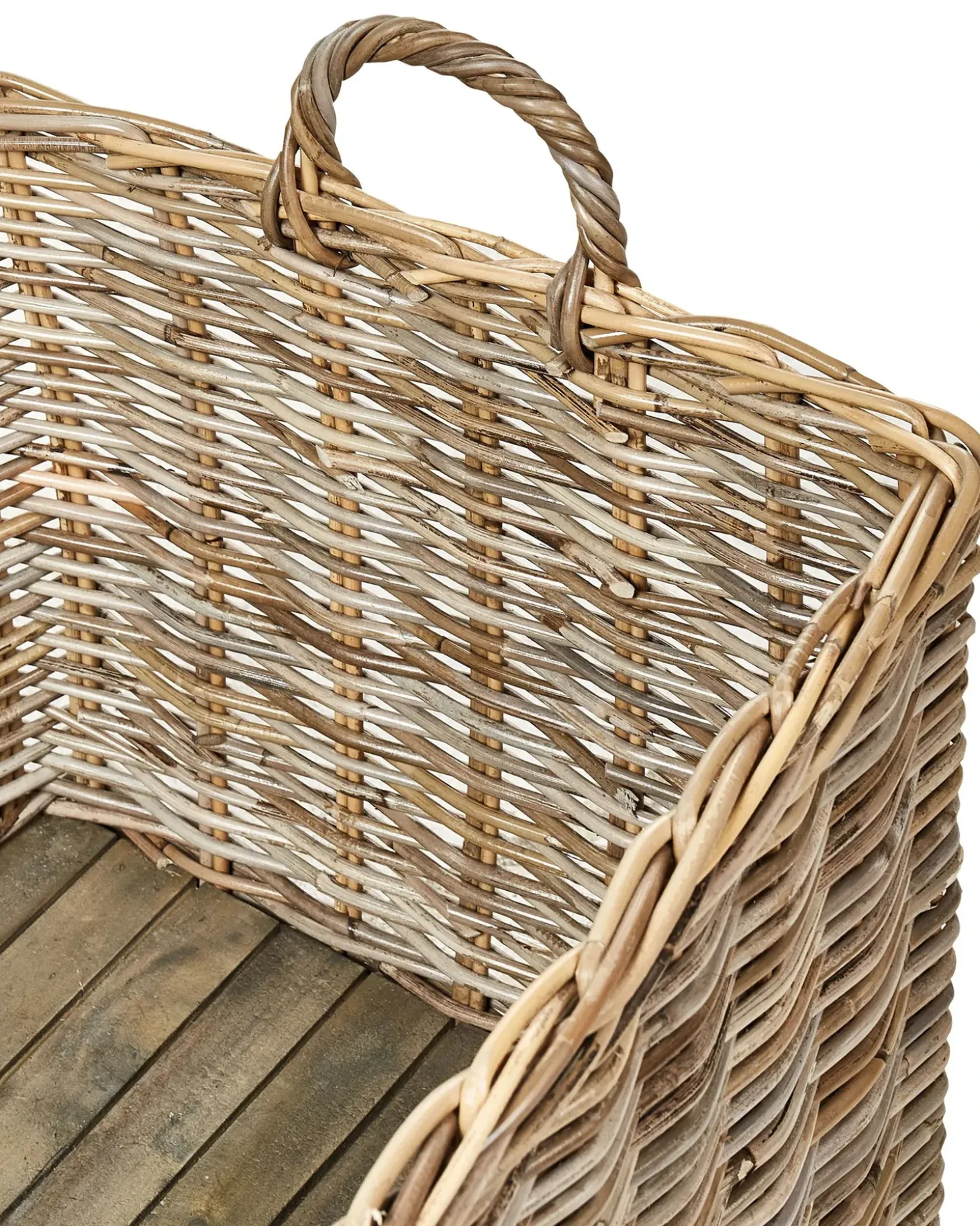 Sæt af 2 kurve KITIM med hjul Rattan Naturlig