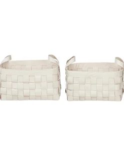 Sæt af 2 kurve SIPPAR Kunstlæder Beige