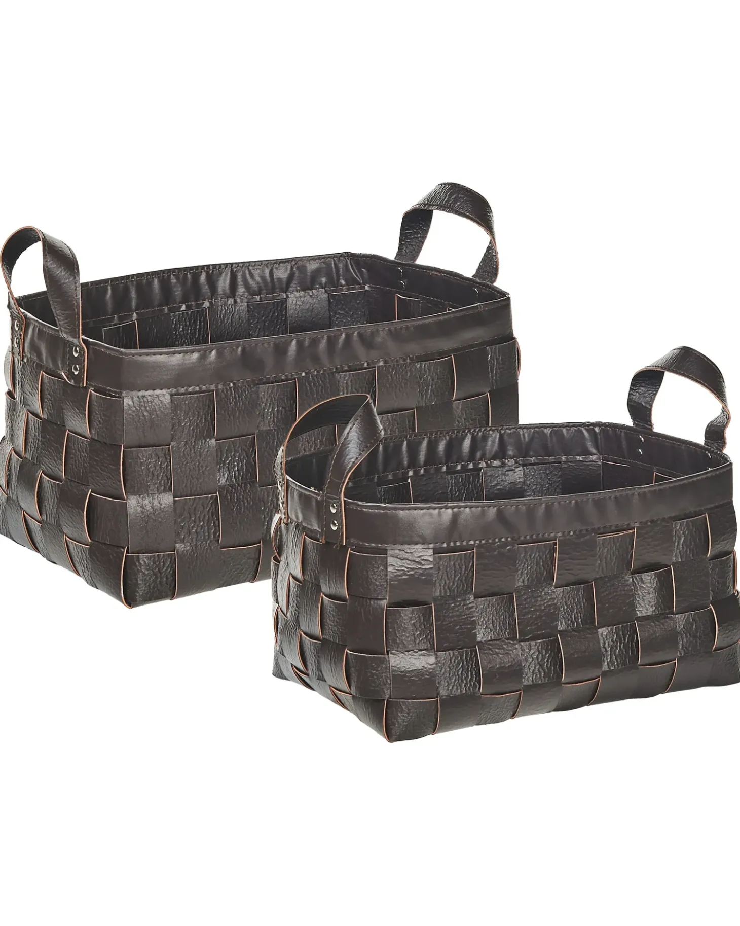 Sæt af 2 kurve SIPPAR Kunstlæder Mørkebrun