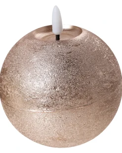 Sæt af 3 LED-stearinlys AMBROSIA 11 cm Guld