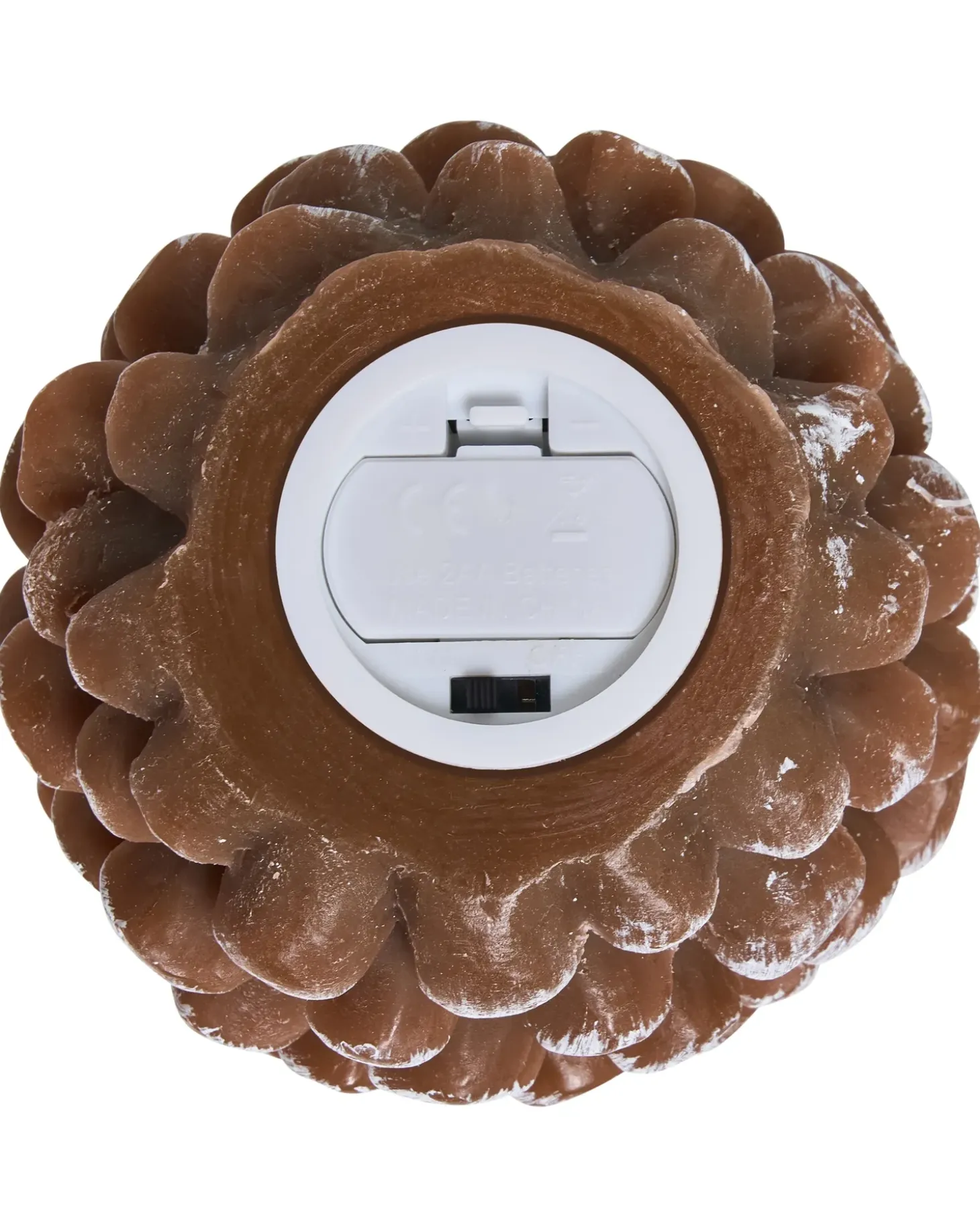 Sæt af 4 LED-stearinlys IVRESSE Fyrretræskogle 15/12 cm Brun